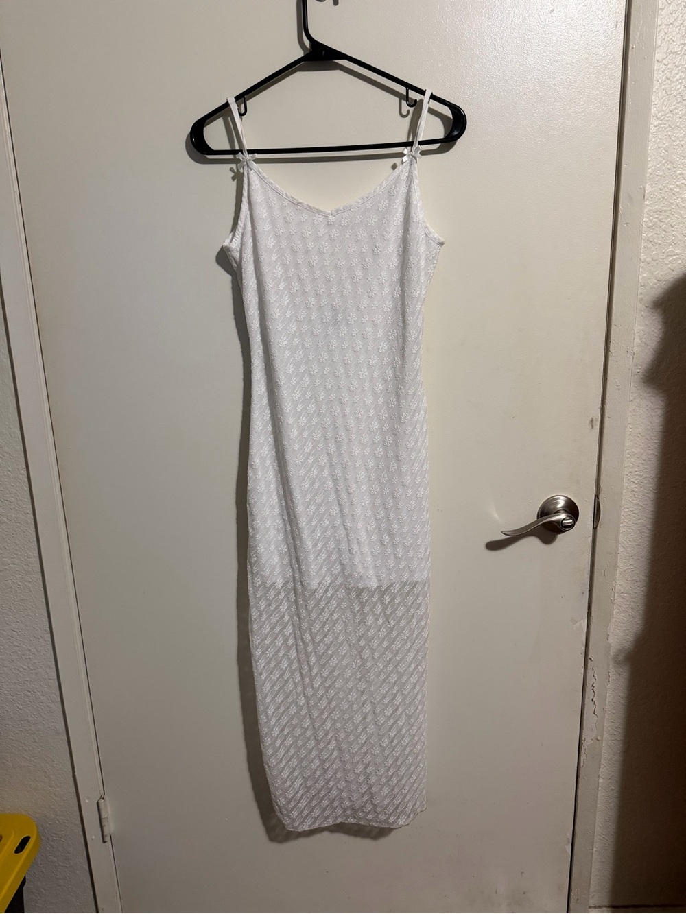 wild fable White Lace Maxi Slip Dress with Spaghetti Straps